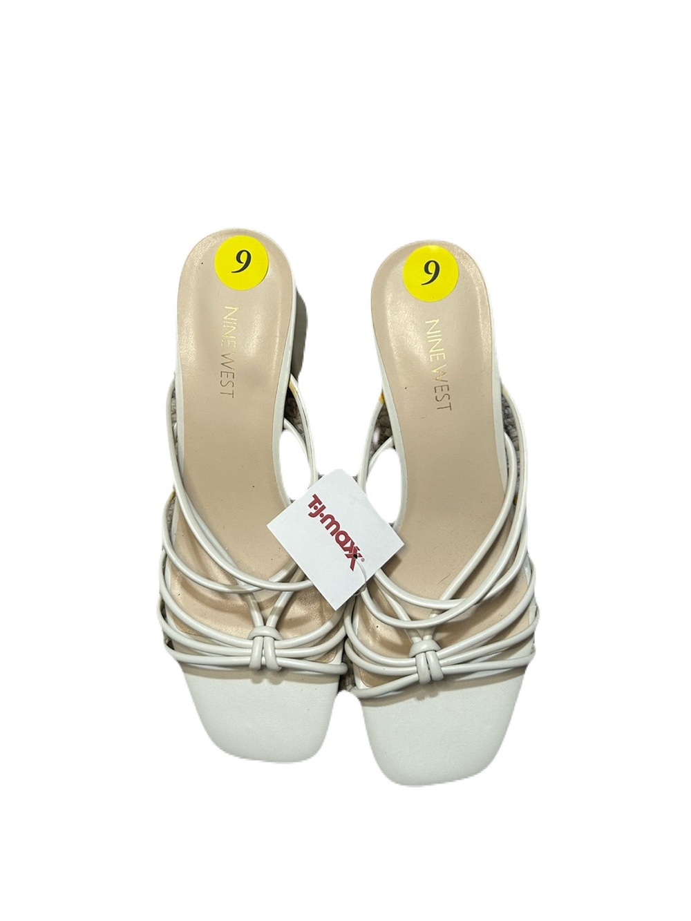 Nine West White Strappy Knotted Slide Sandals NWT 9M